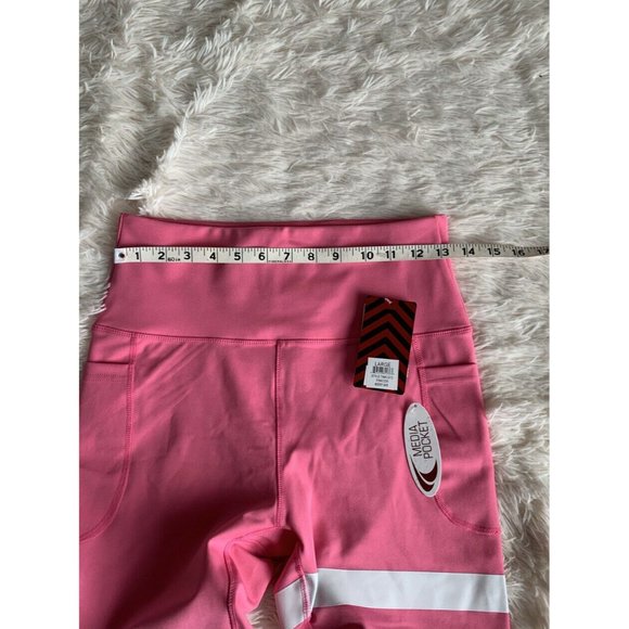 Women Pockets Biker Shorts Size L TKO High Waist Tummy Control Pink - Picture 10 of 12